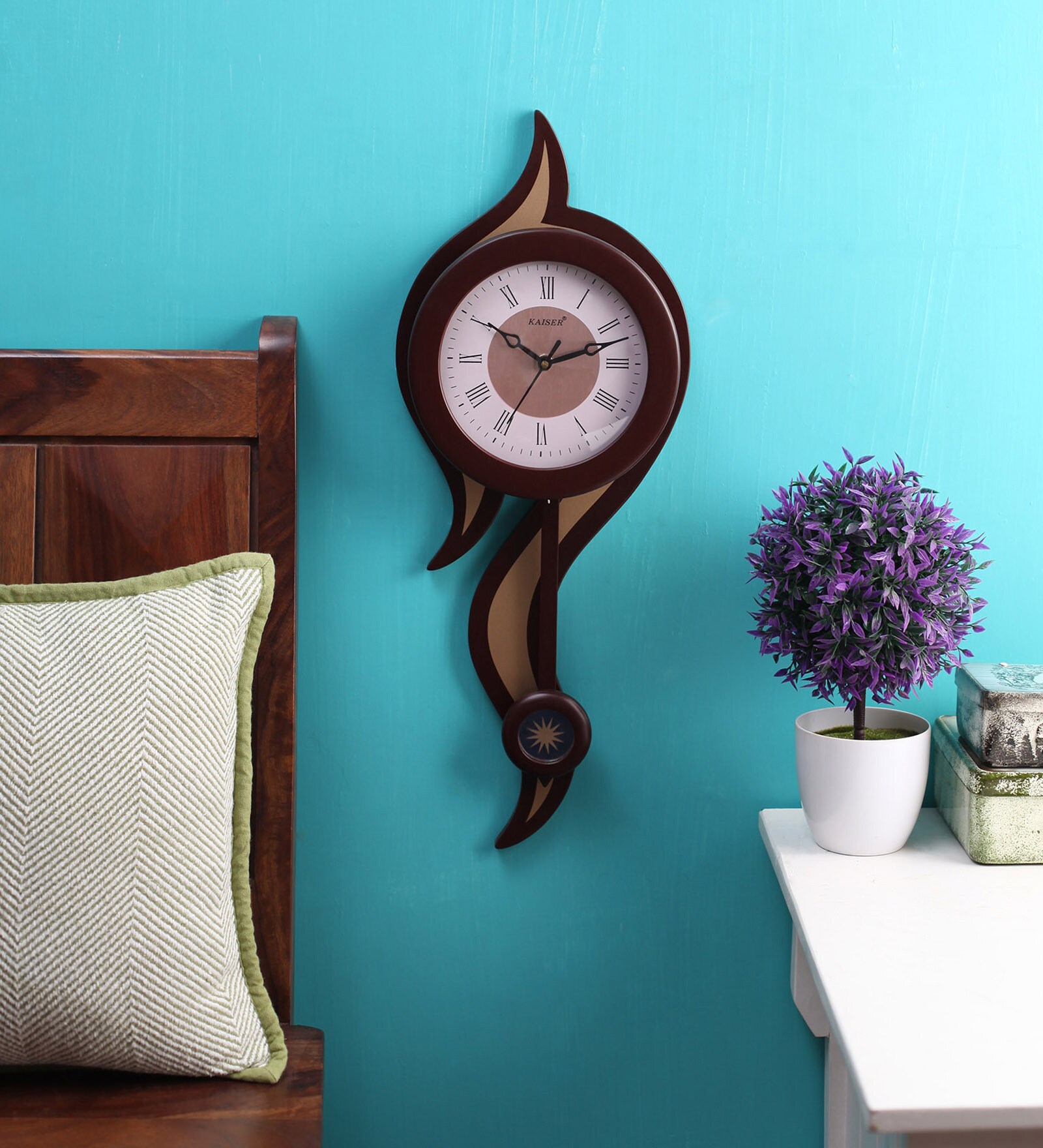 Buy Brown Solid Wood Edge Pendulum Clock at 23 OFF by Kaiser Pepperfry