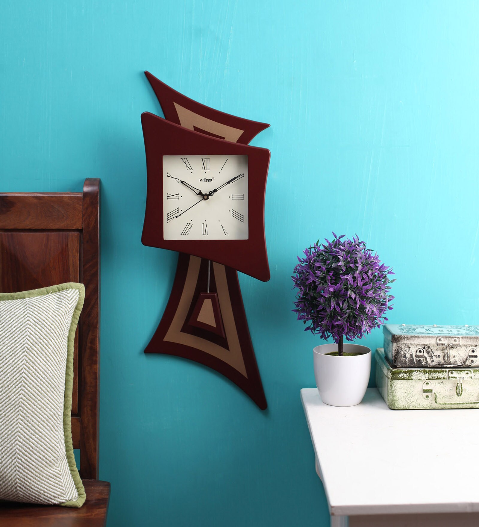 Buy Brown Solid Wood Seeks Pendulum Clock Online Pendulum Clocks Wall Clocks Home Decor