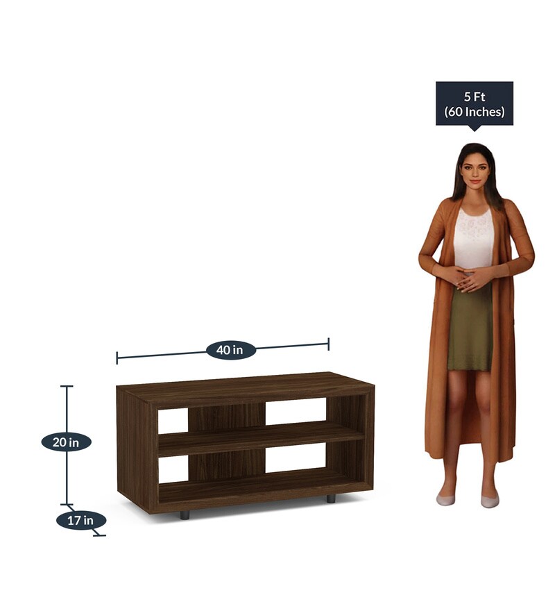 Buy Kairo Tv Unit In Dark Brown Finish By Mintwud Online Modern Tv - click to zoom in out