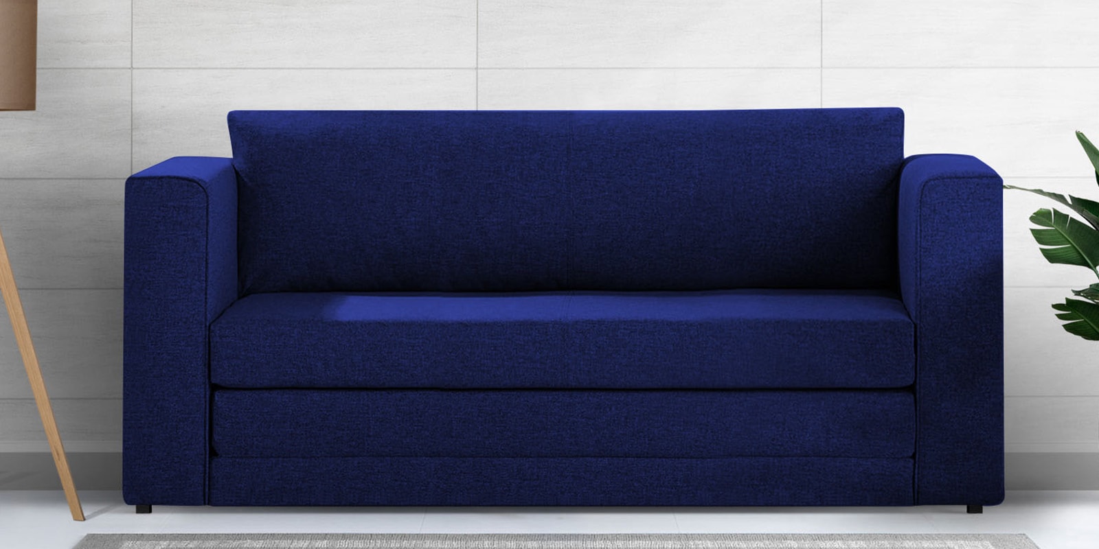 Buy Kenia Fabric Convertible Sofa Cum Bed in Royal Blue Colour Online