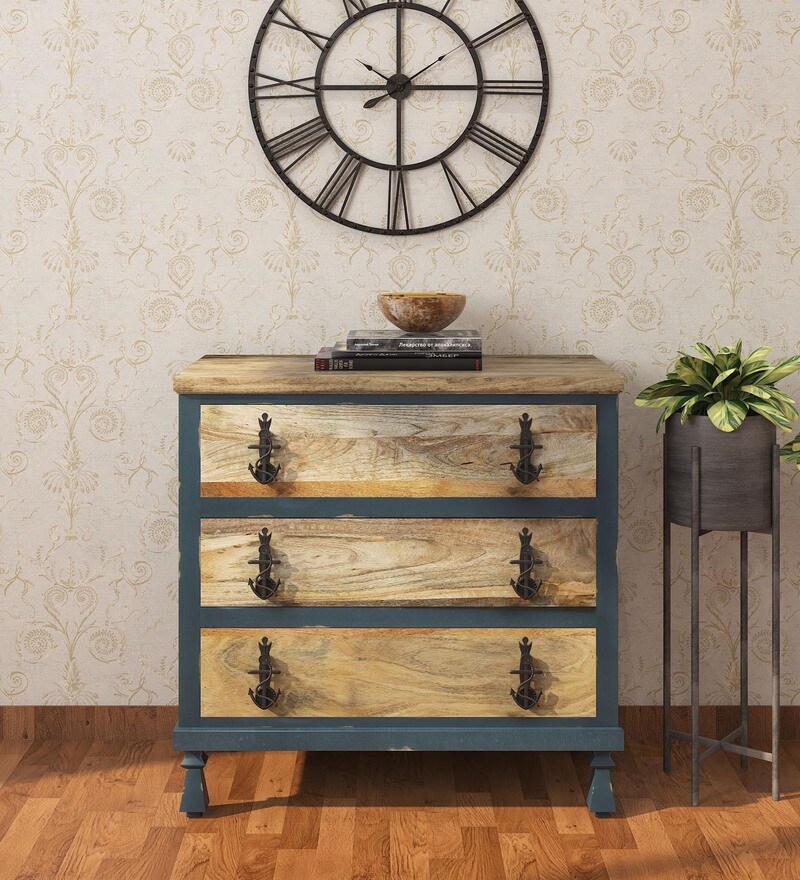 Buy Terra Solid Wood Chest Of Drawers In Distress Finish By