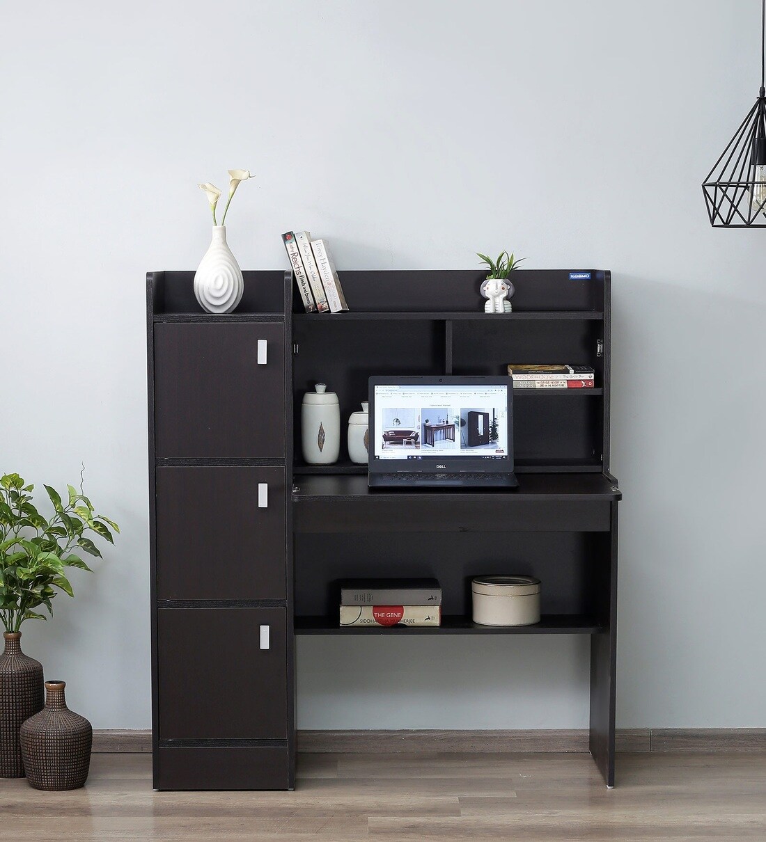 Buy Kosmo Winner Hutch Desk in Wenge Finish at 32 OFF by Spacewood Pepperfry