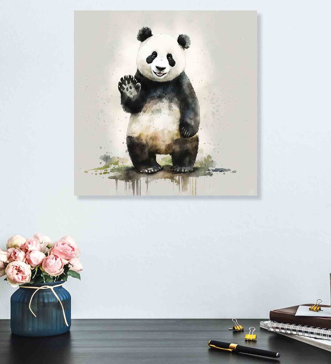 panda painting on wall