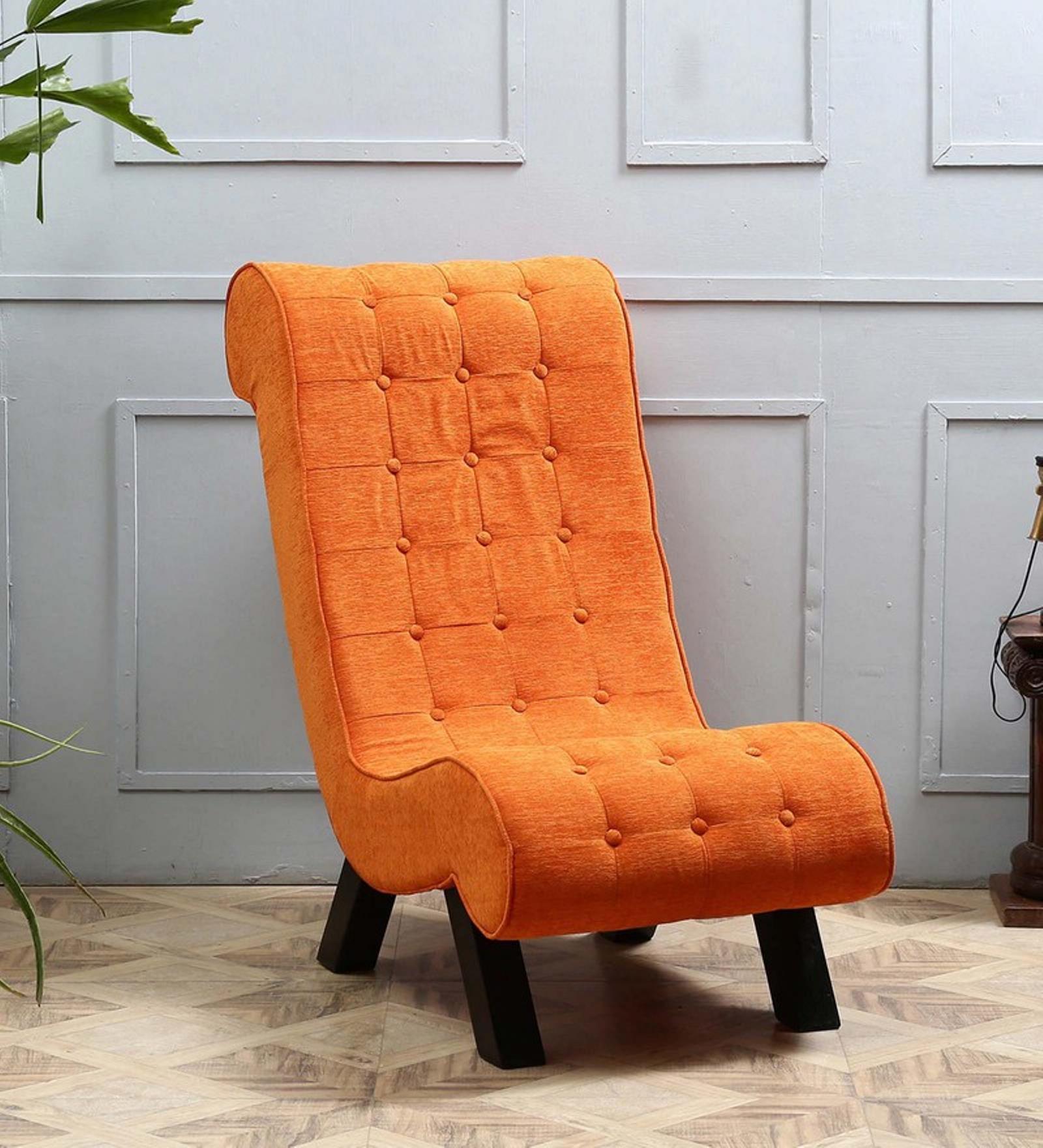Buy Lawrence Accent Chair in Tangerine Color on Rent Online Accent