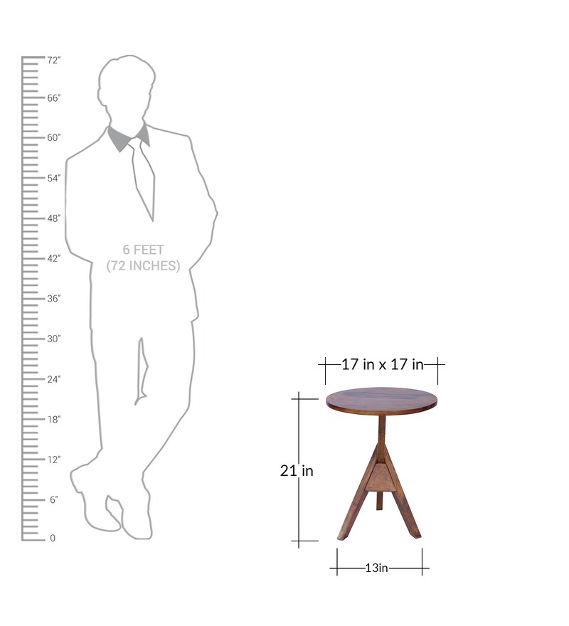 Buy Lativa Sofa Side Table In Walnut Finish By Muebles Casa Online