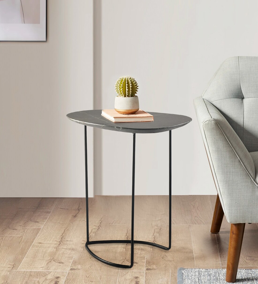 Buy Leafy Metal End Table in Black & Grey Colour at 7% OFF by SSK ...