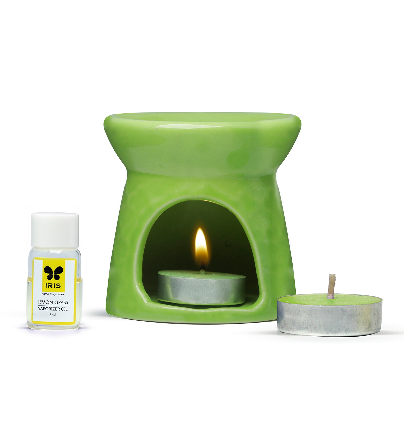 Buy Lemon Grass Fragrance 1 ceramic vaporizer, 5ml oil and 2 tealights