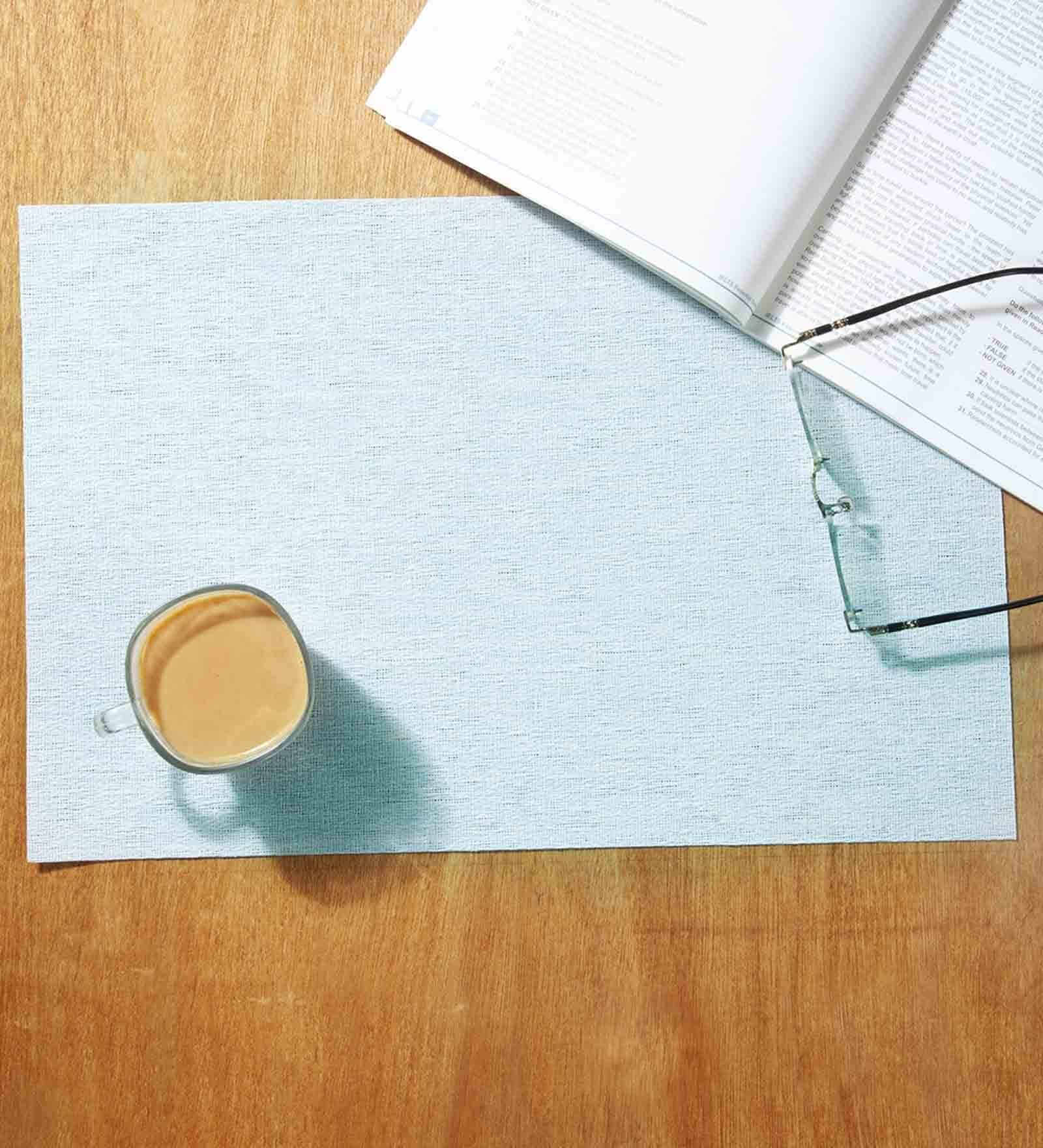 Buy Light Blue Vinyl 18 X 12 Inches Placemats (Set of 6) by Obsessions