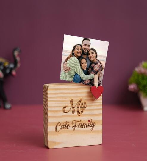 price history - My Cute Family Light Brown With Red Heart Engineered Wood Photo Frame