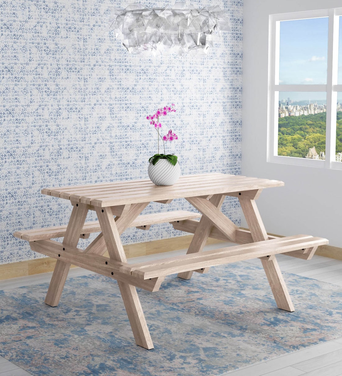 Lomira Solid Wood Seater Patio Dining Set In Natural vrogue.co