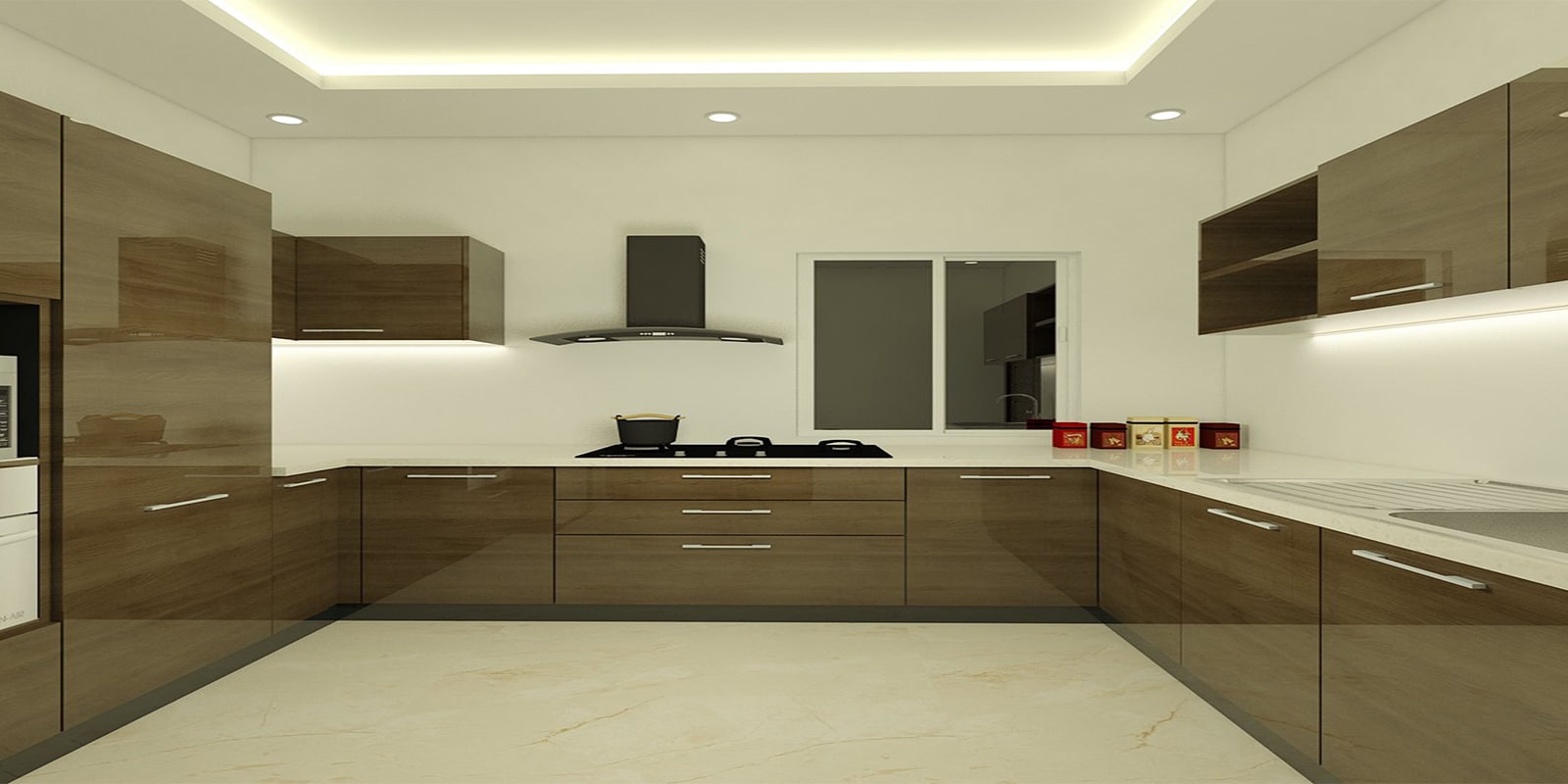 Buy Lorraine U Shaped Modular Kitchen Designed in BWR Ply Online U
