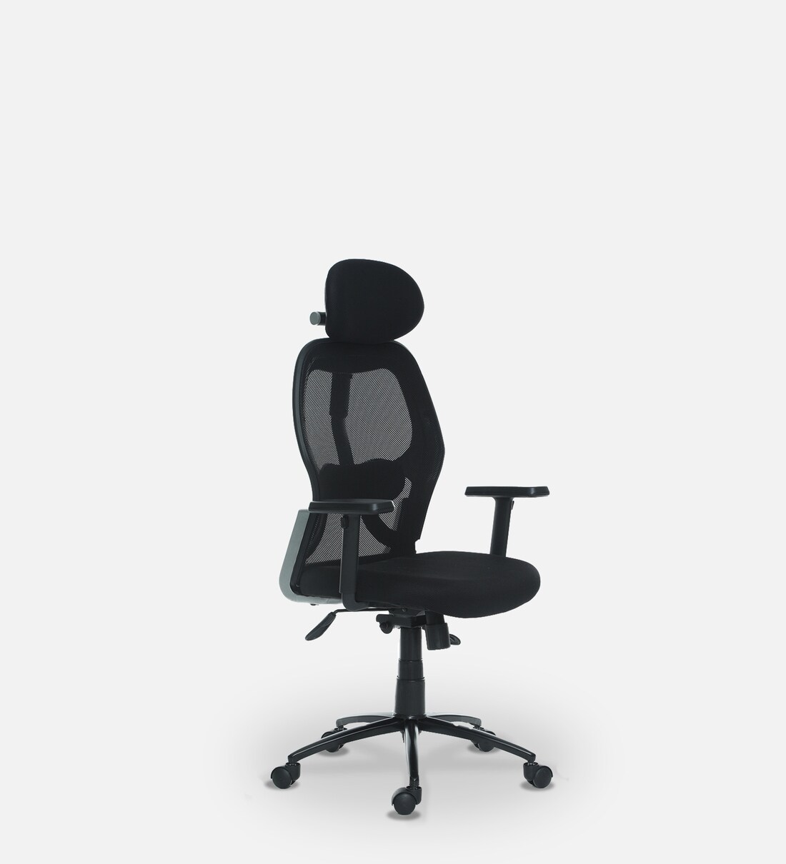 Buy Lucas High Back Ergonomic Chair with Headrest in Black Colour by Creative Seating System at