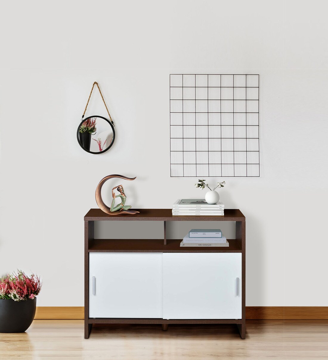 Buy Lyra Crockery Unit in Urban Walnut Finish with Shelves at 65 OFF