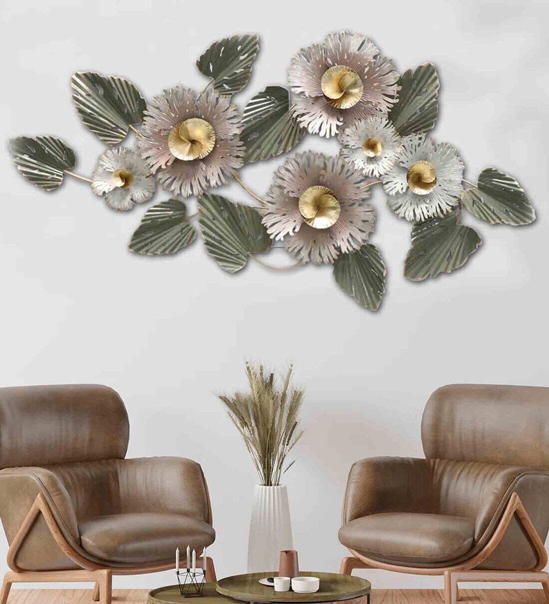 Buy Madison Floral Metal Wall Art in Multicolour by Dekor Company
