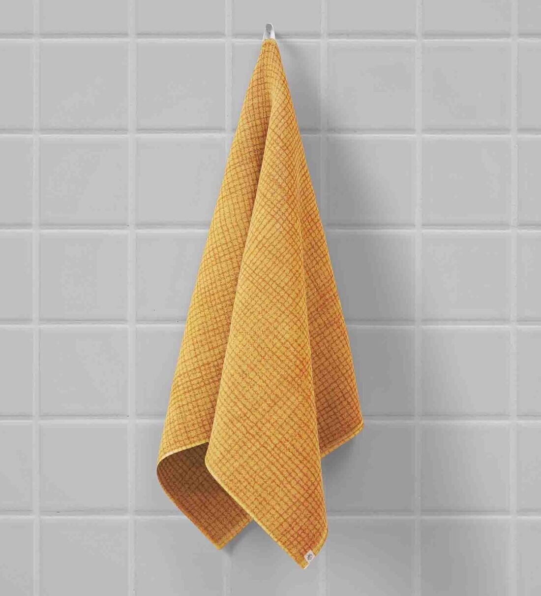 Buy Yellow Solid 350 GSM Cotton Bath Towel by Himeya Online Solid