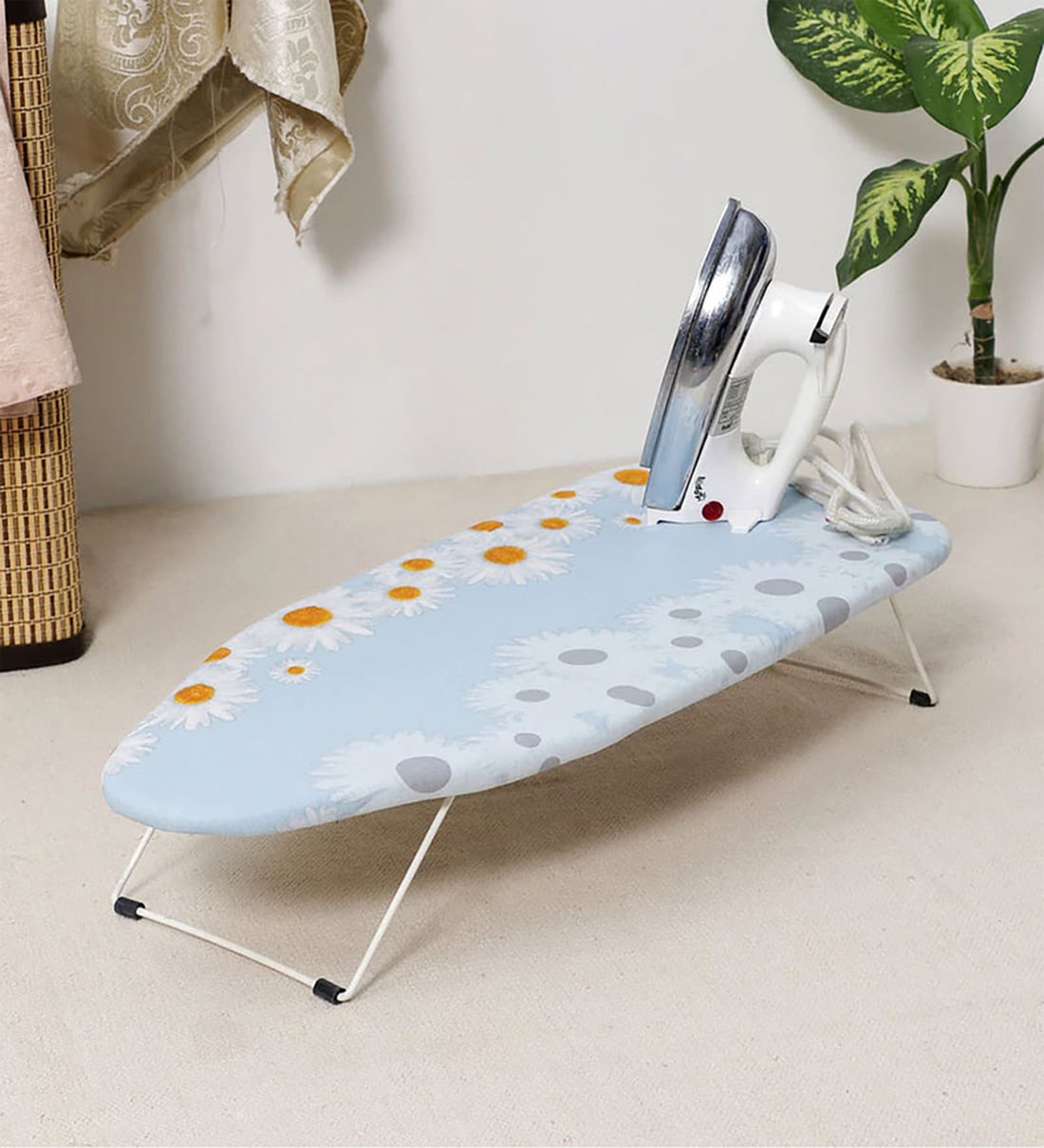Buy Steel Blue Floral Printed Table Top Ironing Board (L 29.5, W 12.2