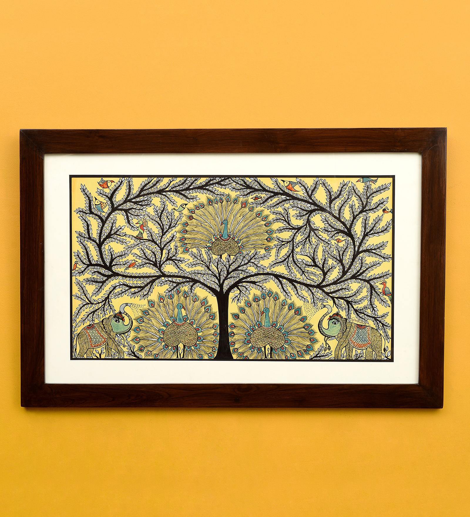 Buy Madhubani Blue Wood Painting by Aakriti Art Creations at 34% OFF by ...