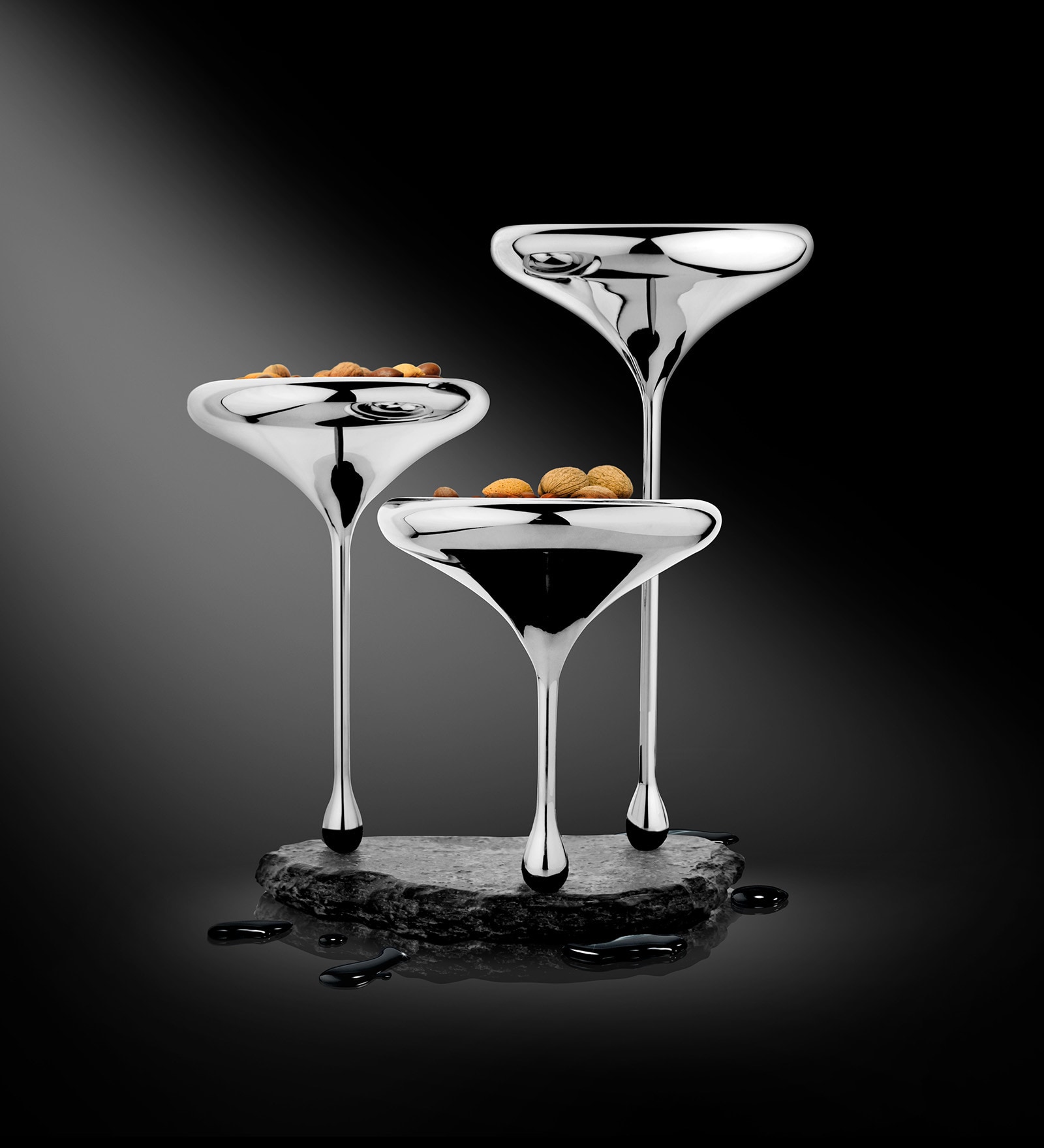 Buy Magppie Droplets Silver Stainless Steel Nut Bowl Online Snack