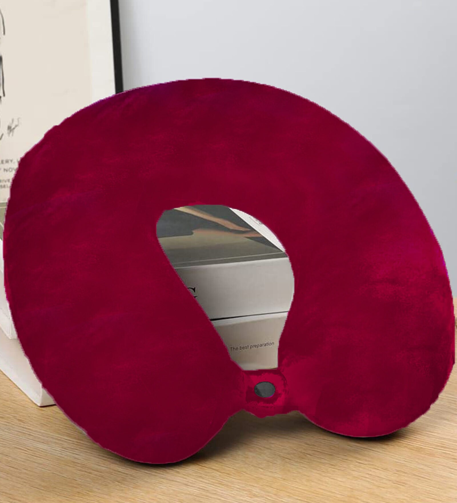 Buy Maroon Memory Foam Travel Neck Pillow by Status Online Neck