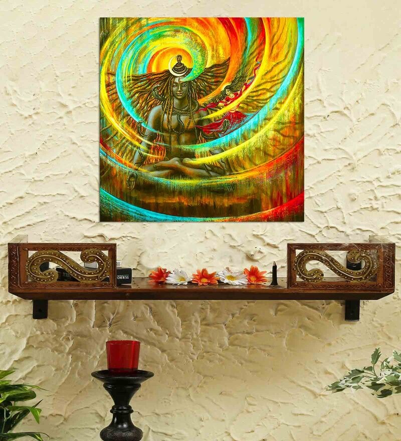 mahadev glass painting