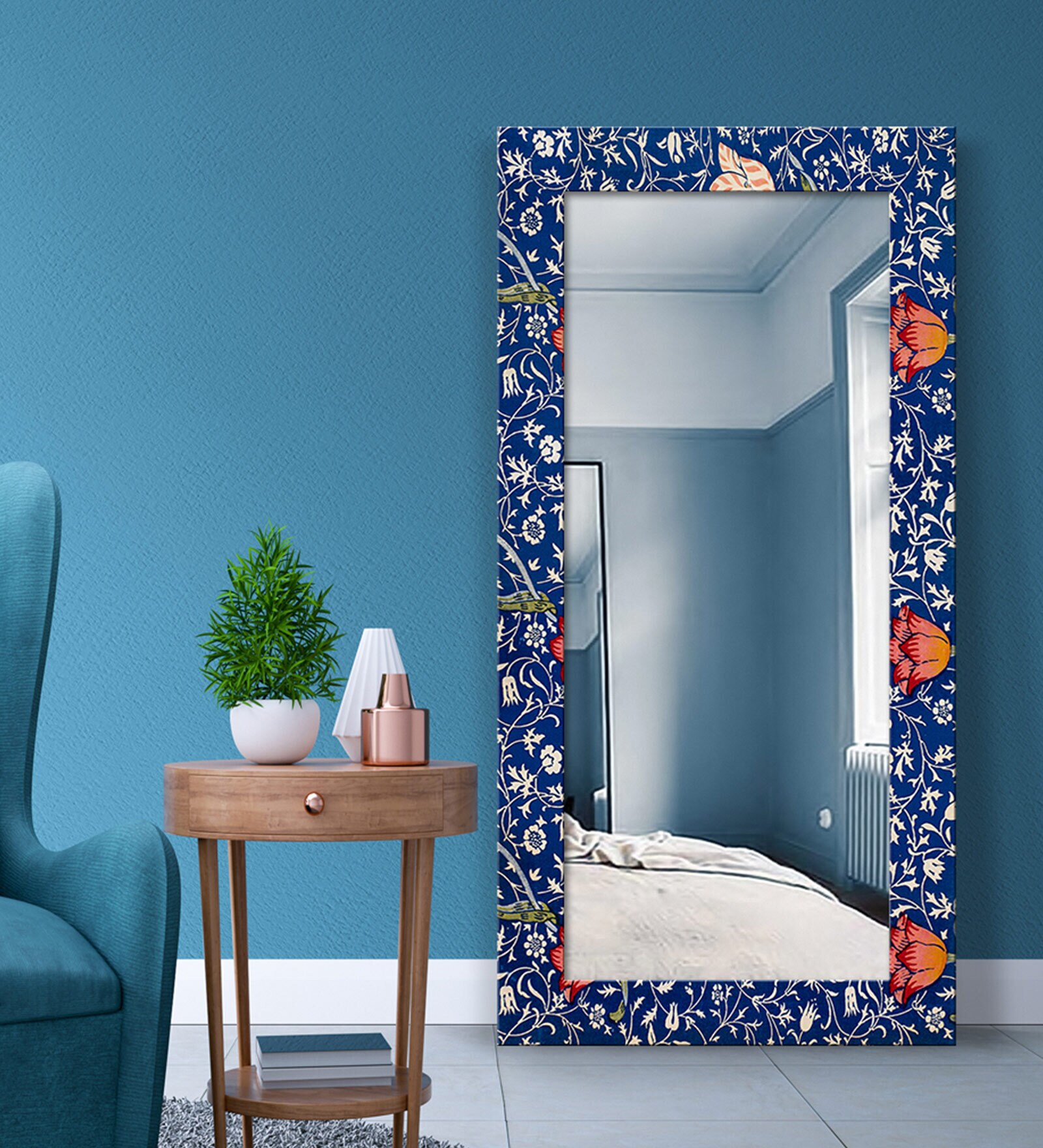 Buy MDF Bohemian Floral 4Ft Floor Mirror Online - Floor Mirrors ...