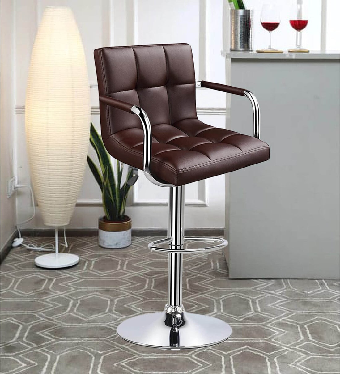 Buy Melbourne Full Back Bar Stool In Brown Colour By Redefine Online