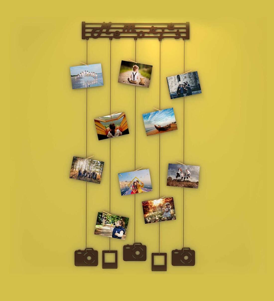 Buy Brown Engineered Wood Memories Frame With Clips Photo Frames at 47 OFF by WallMantra
