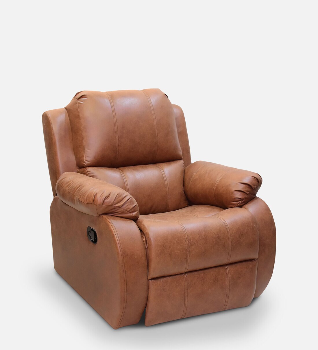 Buy Memphis Leatherette Manual 1 Seater Recliner in Brown Colour at 3