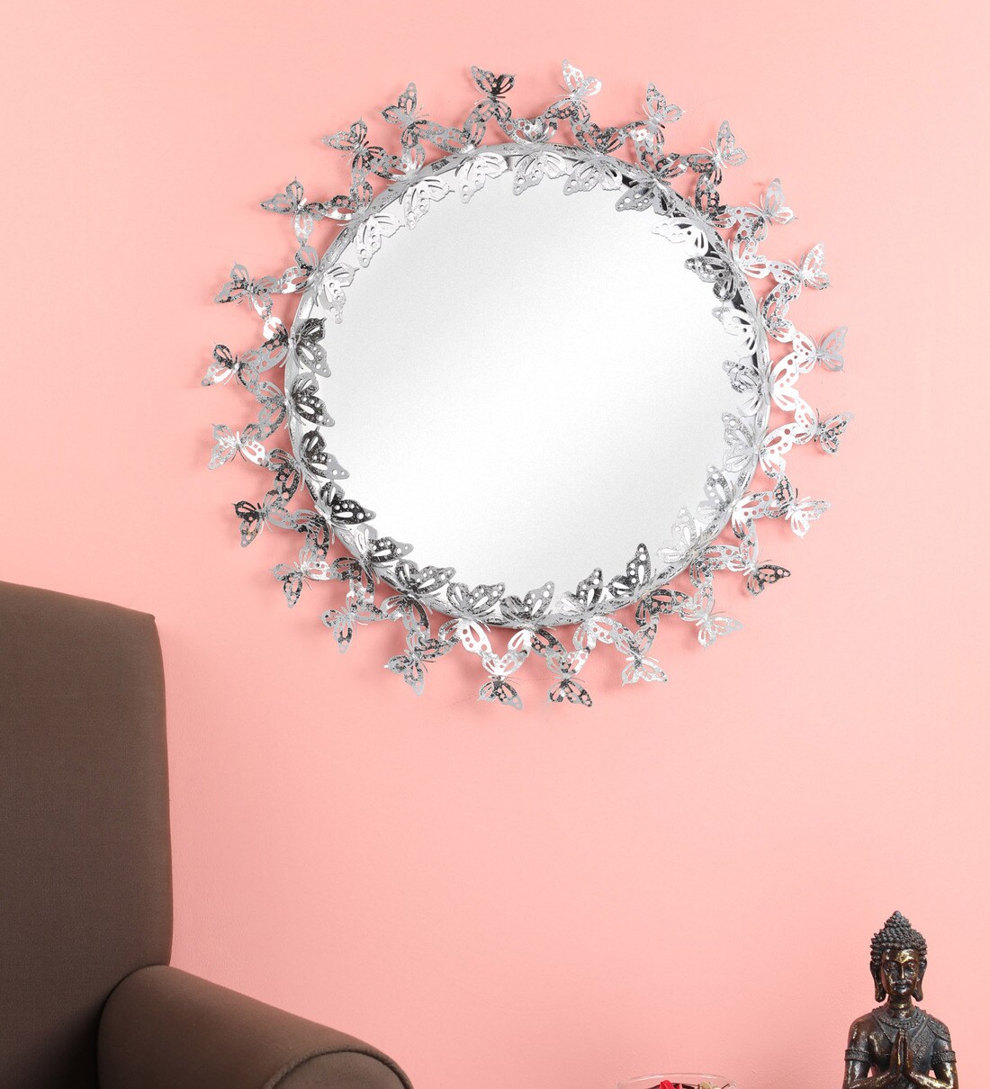 Buy Silver Metal Century Decorative Mirror Online Decorative Mirrors