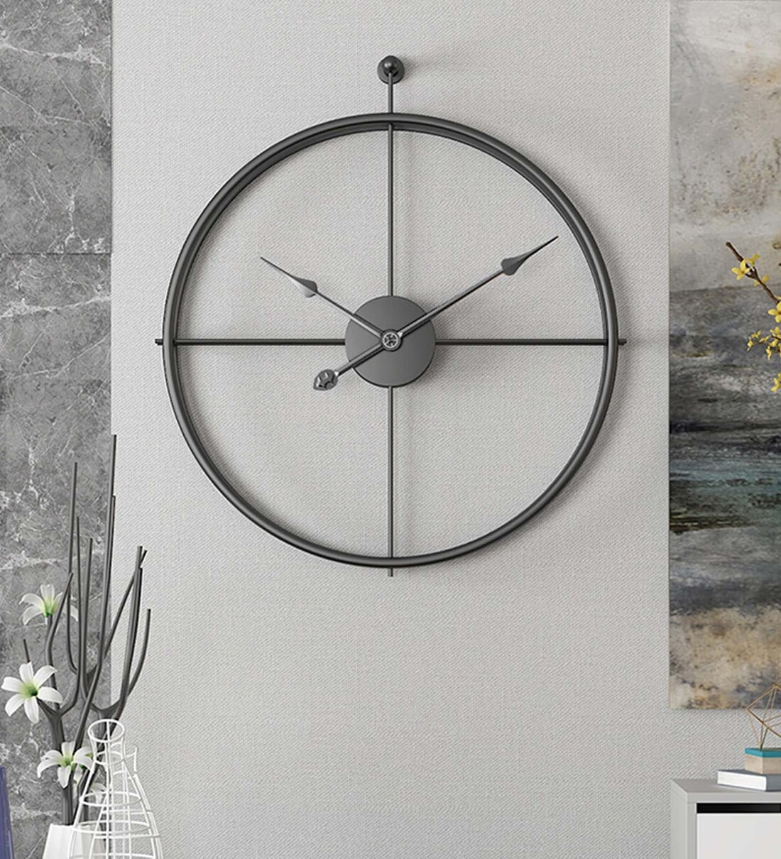 Buy Metal Elegant Minimal Wall Clock at 17 OFF by FunkyDecors Pepperfry