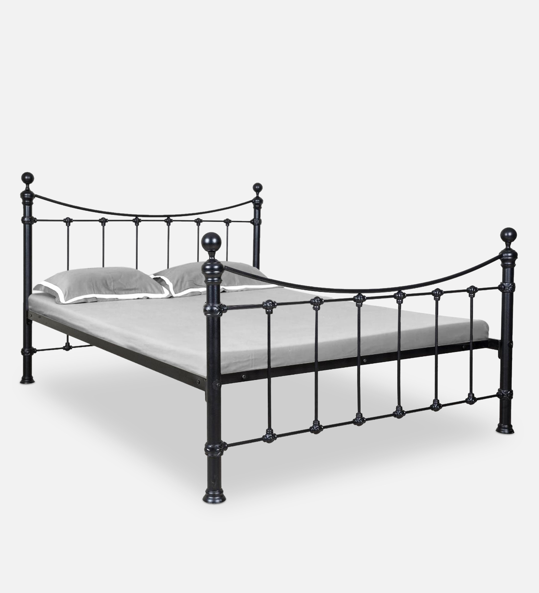 Buy Metallika Arch Metal Queen Size Bed in Black Colour at 6 OFF by