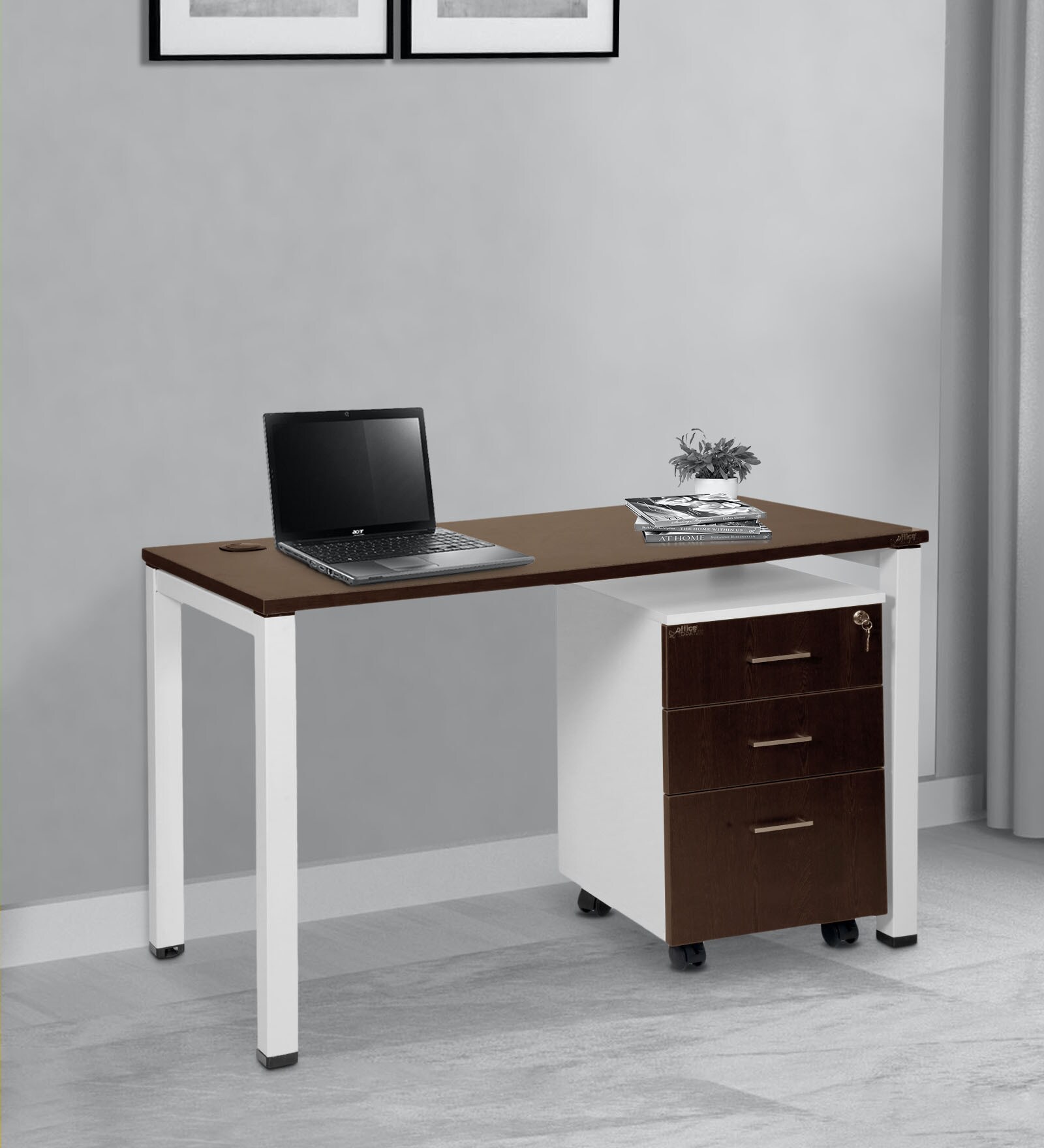 Buy Mexico Office Table in Flowery Wenge Finish Online - Work Stations -  Office Tables - Furniture - Pepperfry Product