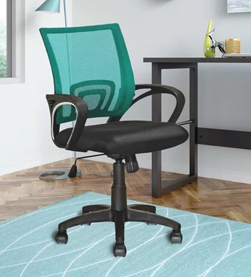Buy New York High Back Ergonomic Chair With Headrest In Blue