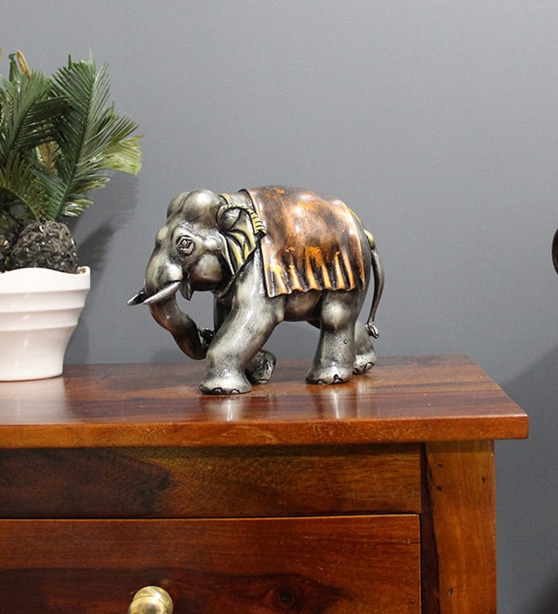 Buy Fiber Elephant Figurine In Copper Online - Animal Figurines ...