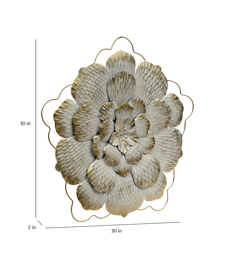 Buy Metallic White Iron Wall Decor by Vedas Online Abstract Metal Art