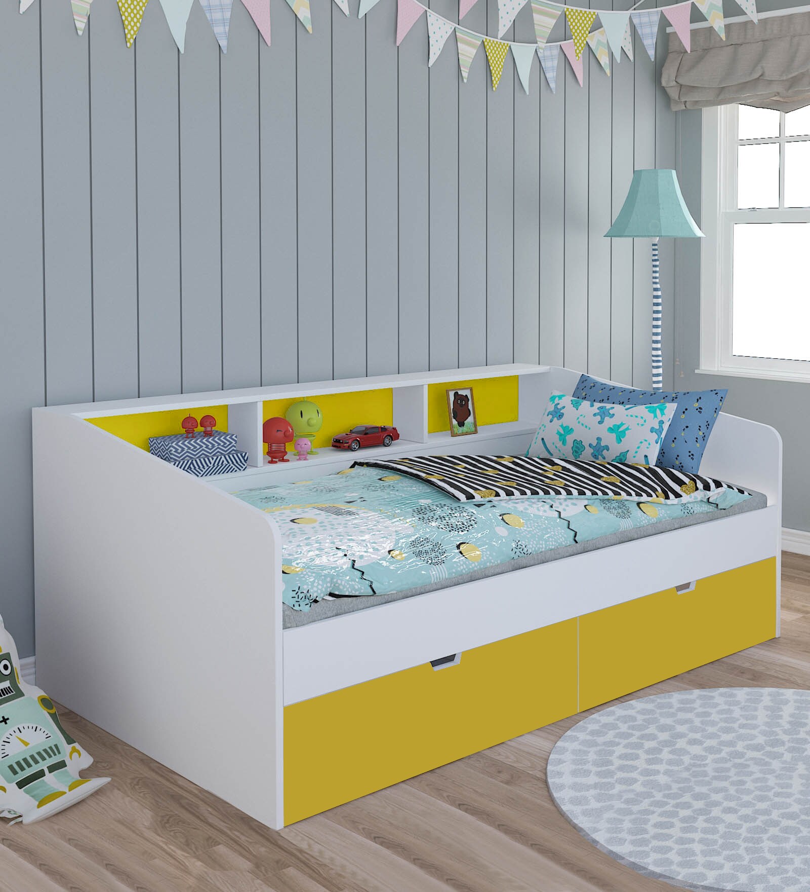 Buy Milky Way Bed with Storage in White Finish CasaCraft Online