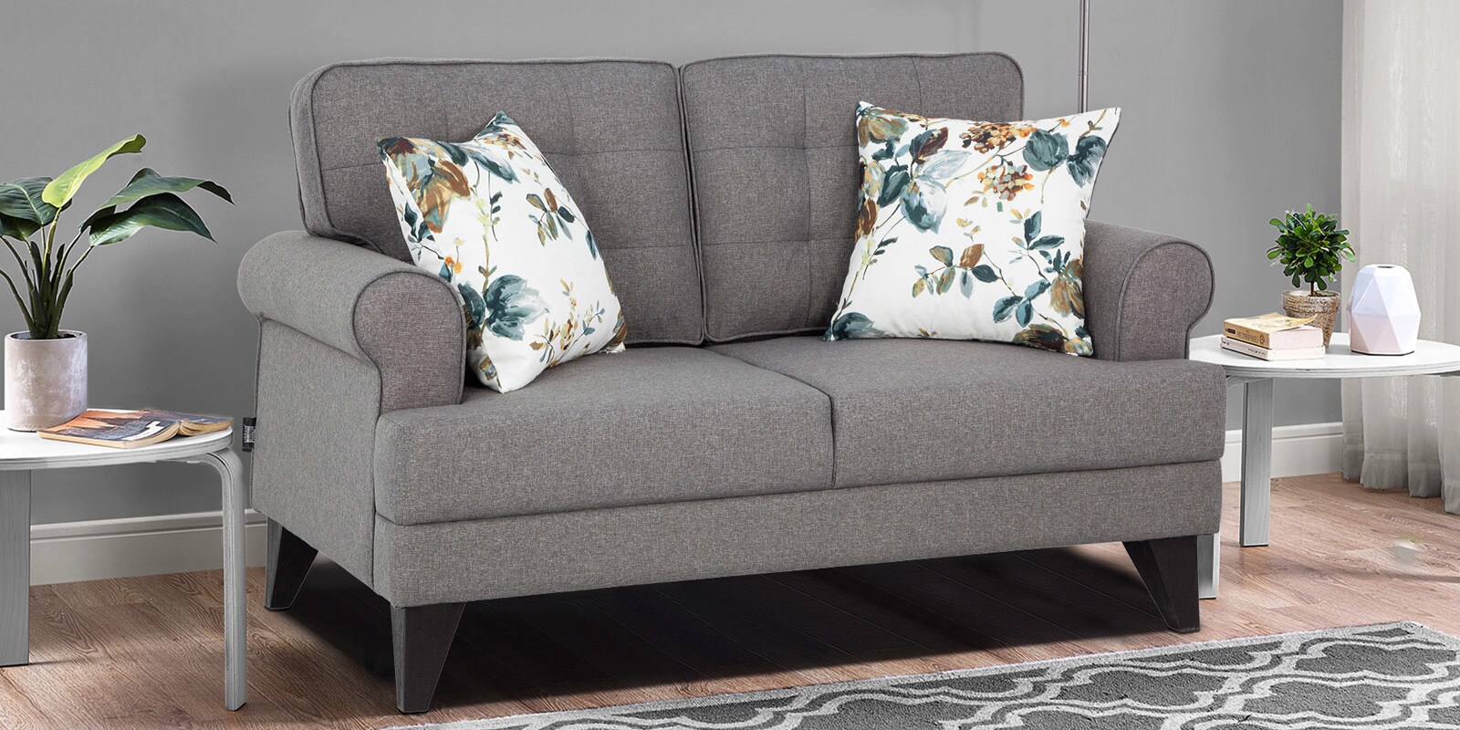 Buy Miller Fabric 2 Seater Sofa in Grey Colour at 72 OFF by HomeTown