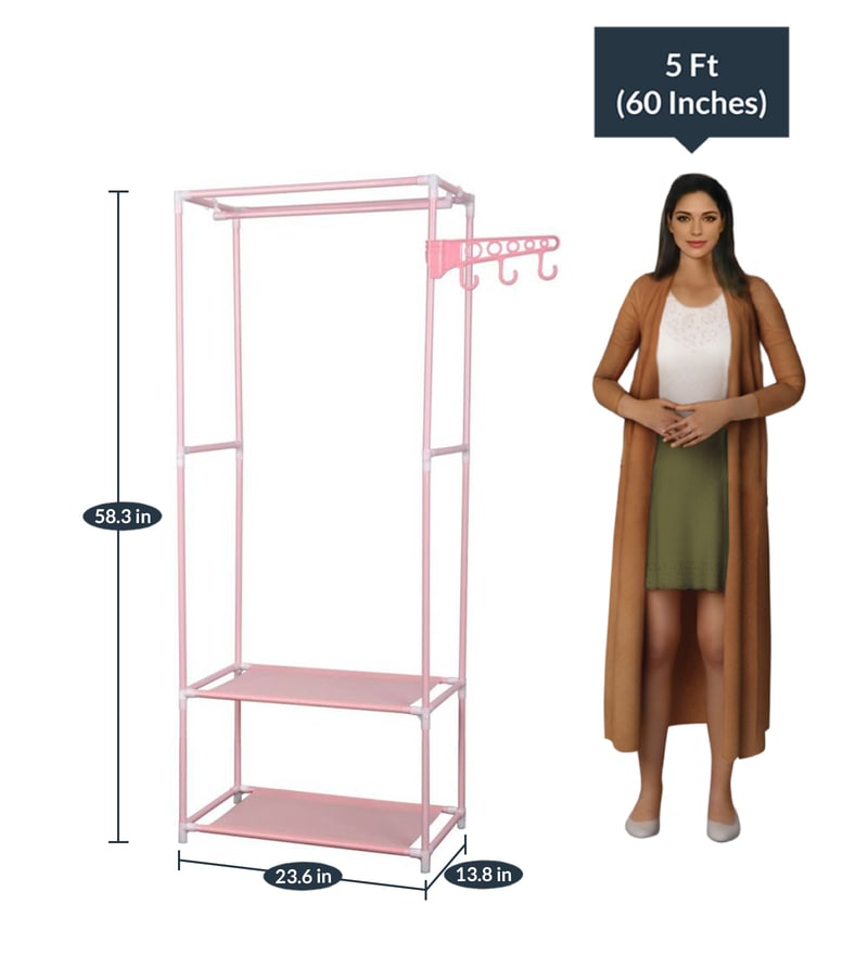 Buy Minnas Kids Foldable Wardrobe In Pink Colour By Homeland