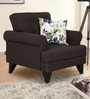 HomeTown Miller Fabric 1 Seater Sofa in Brown Colour