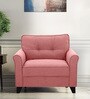 Trevi Furniture Aldrin Fabric 1 Seater Sofa In Pink Colour