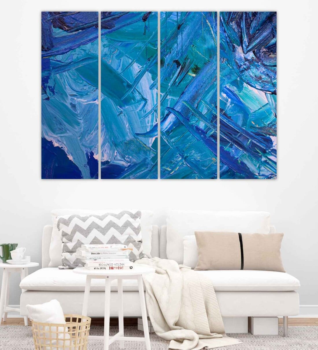 Buy Manner Designs Blue Wood Framed Abstract Art Panel Set of 4 Online