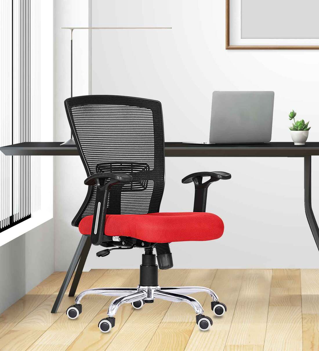 Buy Modway Breathable Mesh Ergonomic Chair in Red Colour Online ...