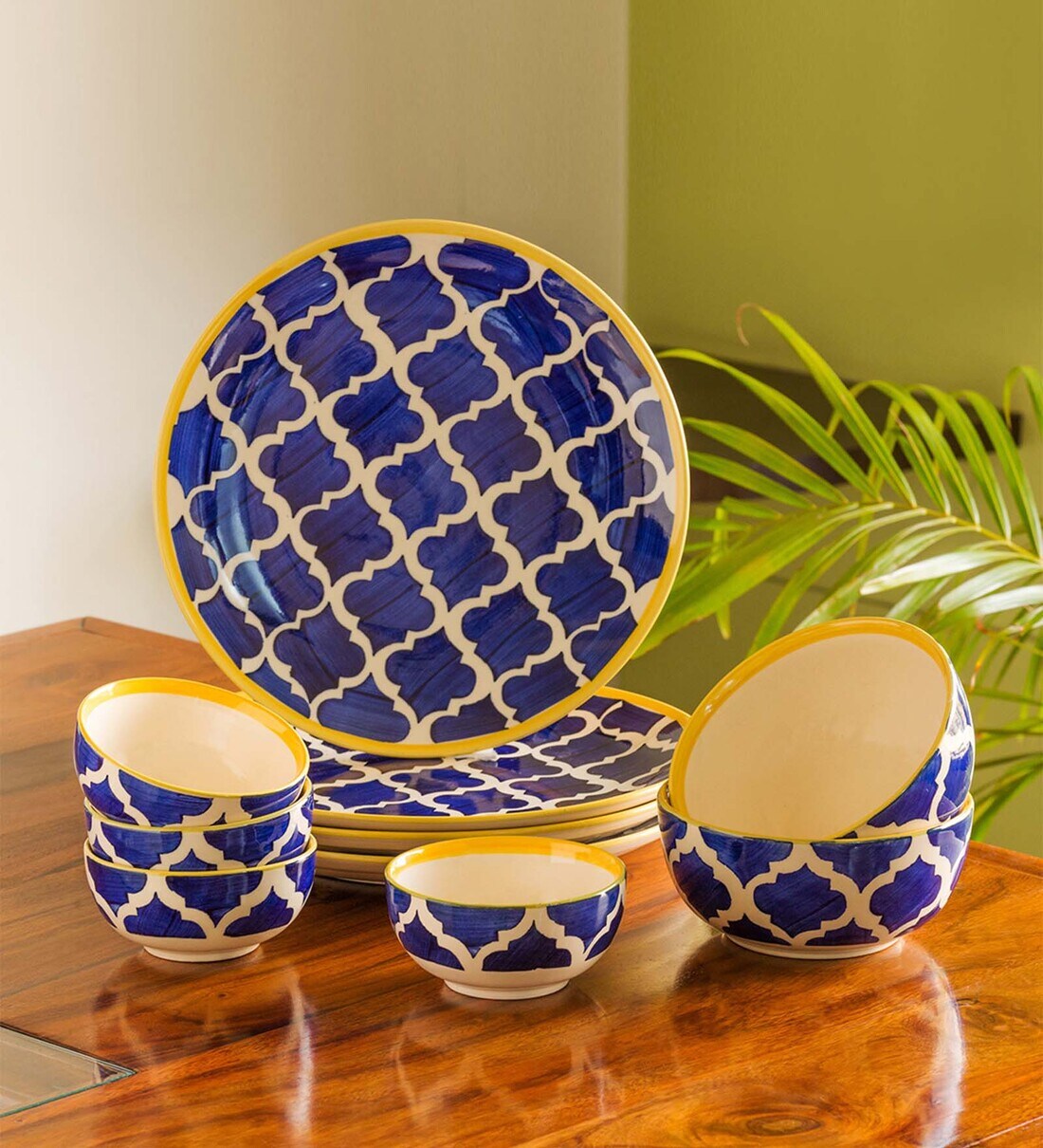 Buy Moroccan 10 Piece Ceramic Dinner Set by Exclusive Lane at 42 OFF