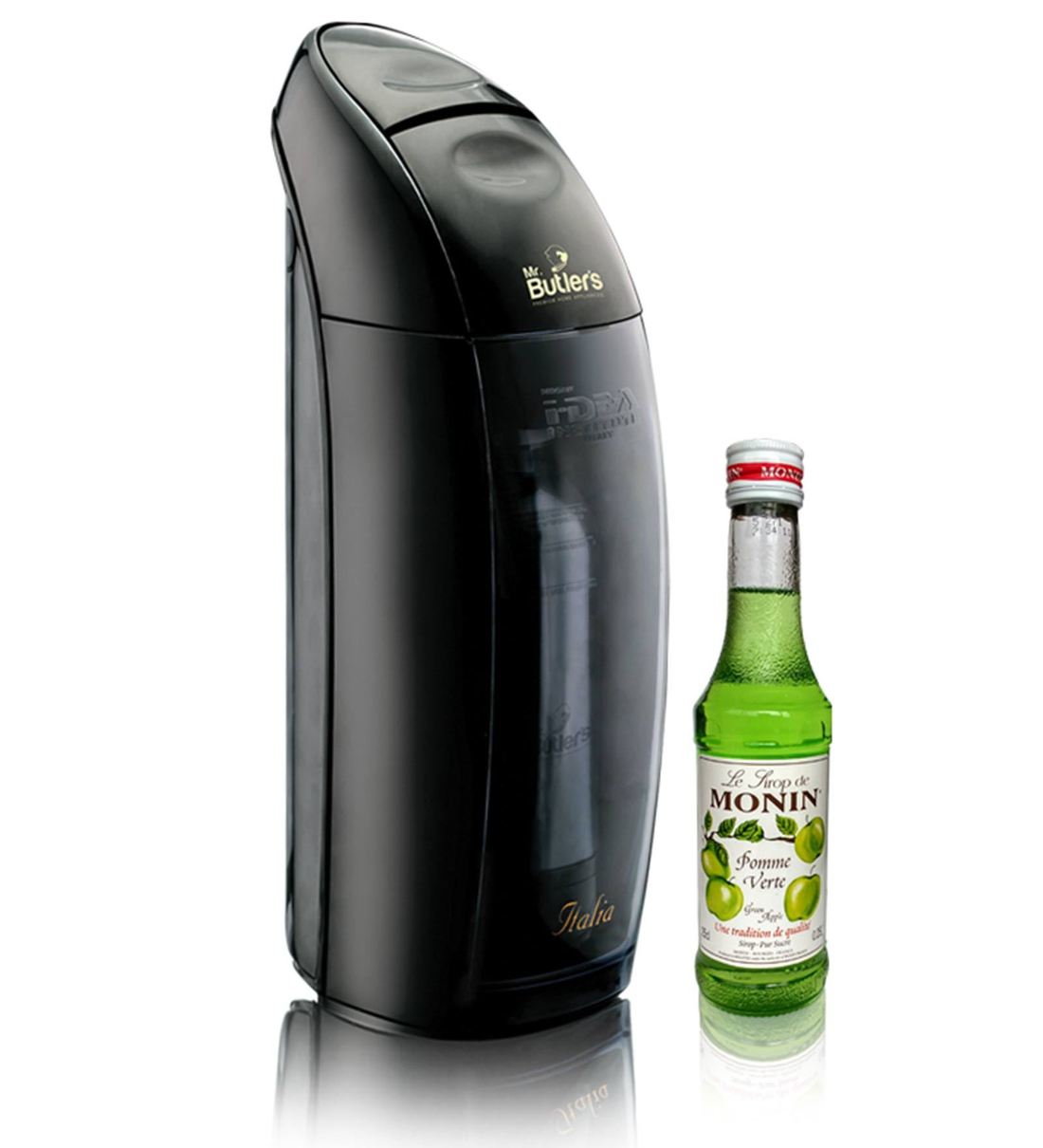 Buy Mr. Butler Italia Sodamaker Black with Monin Green Apple Syrup Online Soda Makers