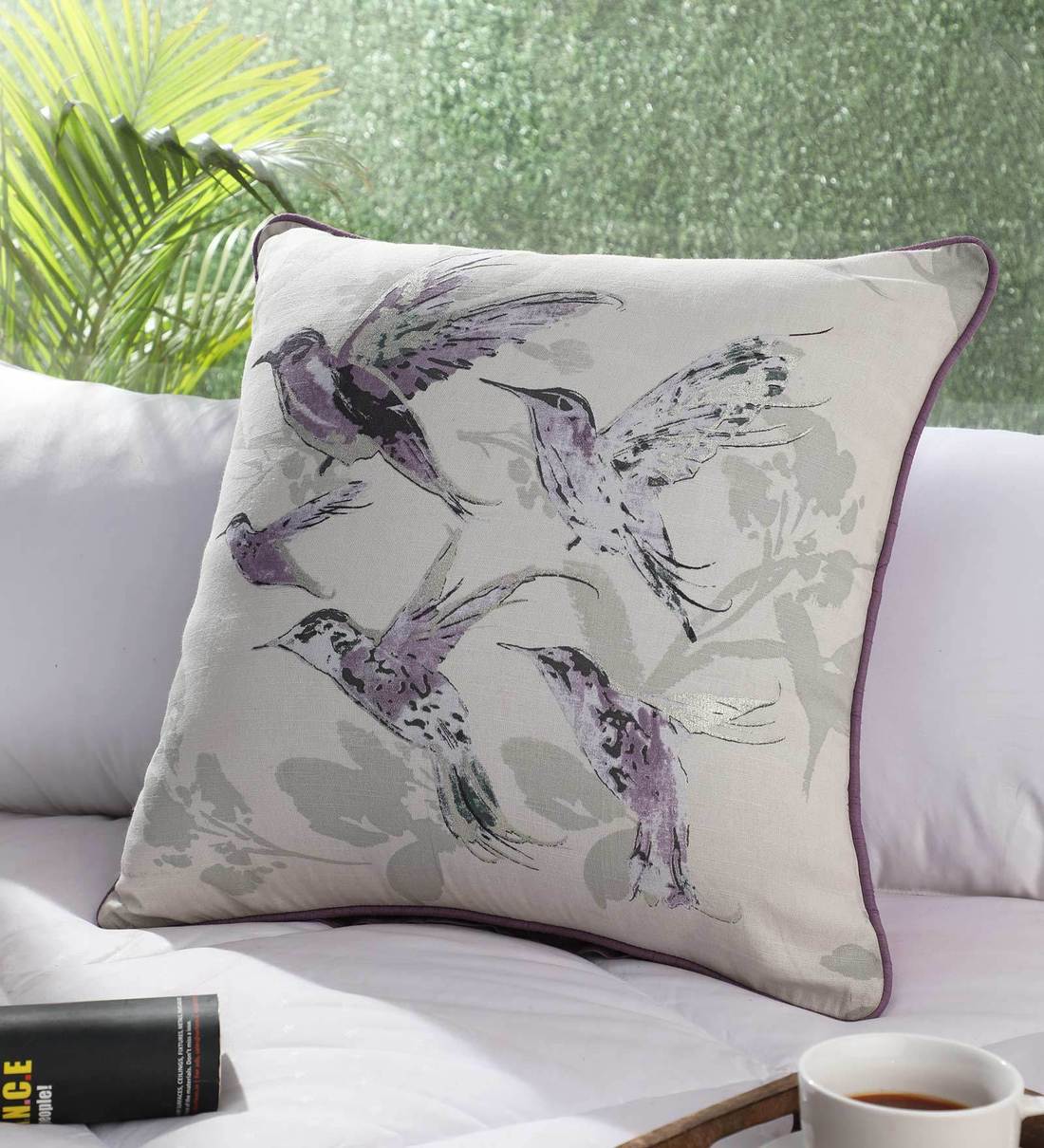 Buy Floral Pattern Cotton White Cushion Cover 20 x 20 inches by Solaj at 100 OFF by Solaj