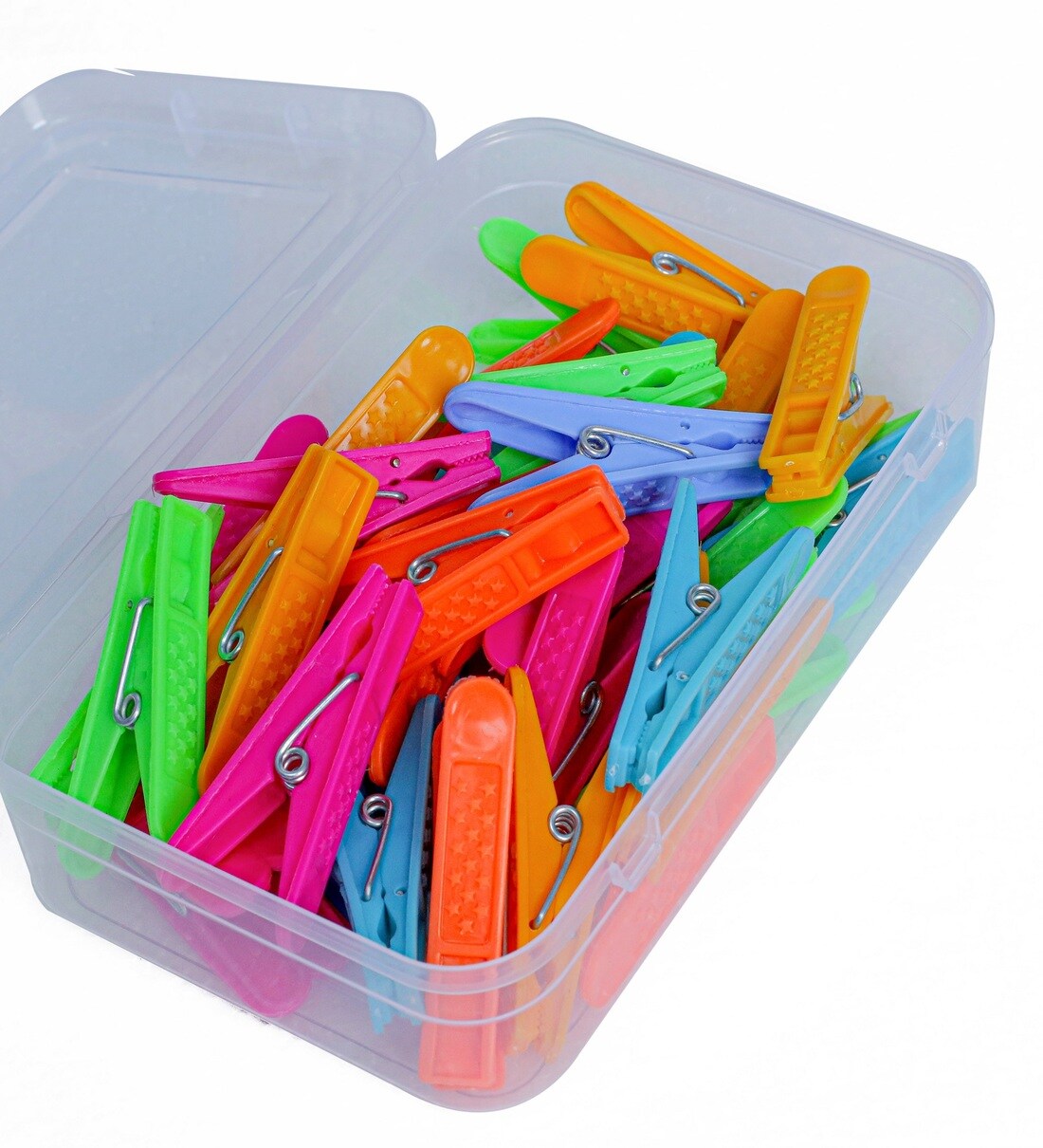 Buy Multicolor Plastic Cloth Clip ( Pack of 60 )with Storage Box by