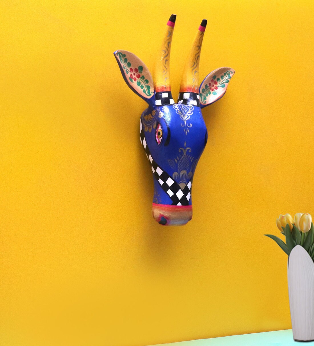 Buy Multicolour Wooden Jasper Wall Decor Faux Animal Bust at 1 OFF by