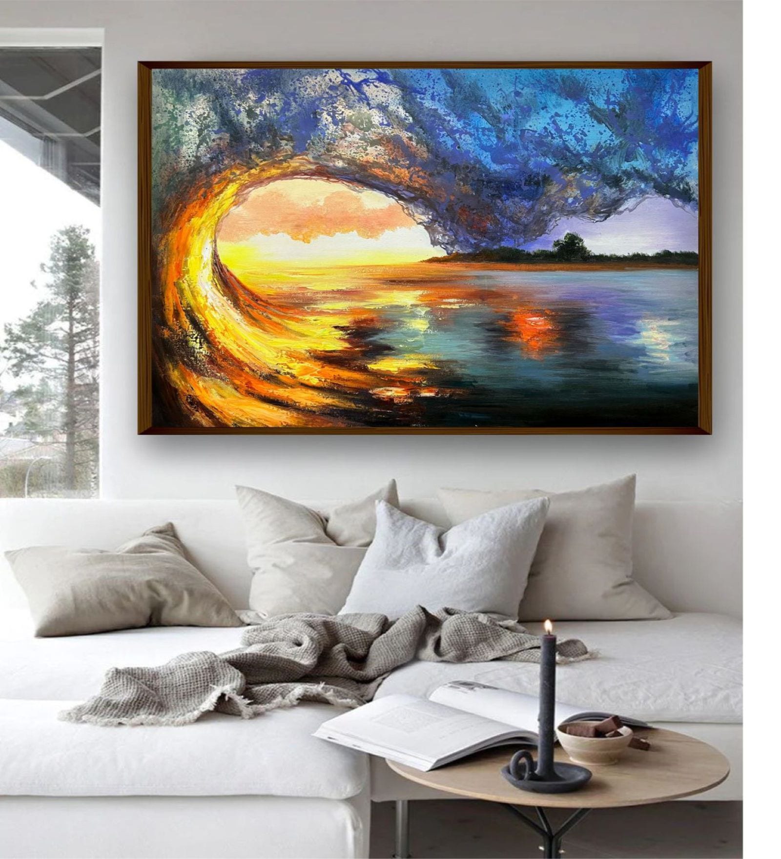 Buy State Forefront Multicolor Canvas Framed Landscape Art Print at 73