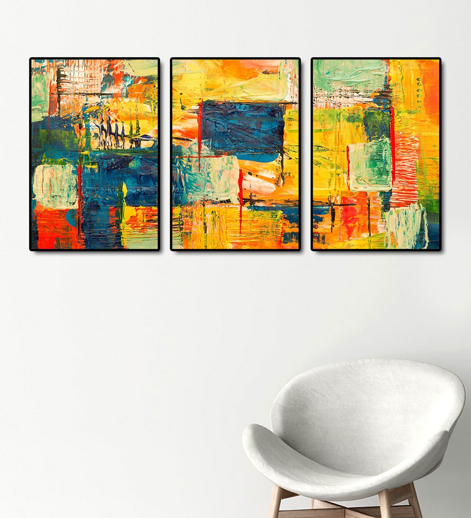 Buy Imperial Multicolour Wood Framed Abstract Art Panel Online