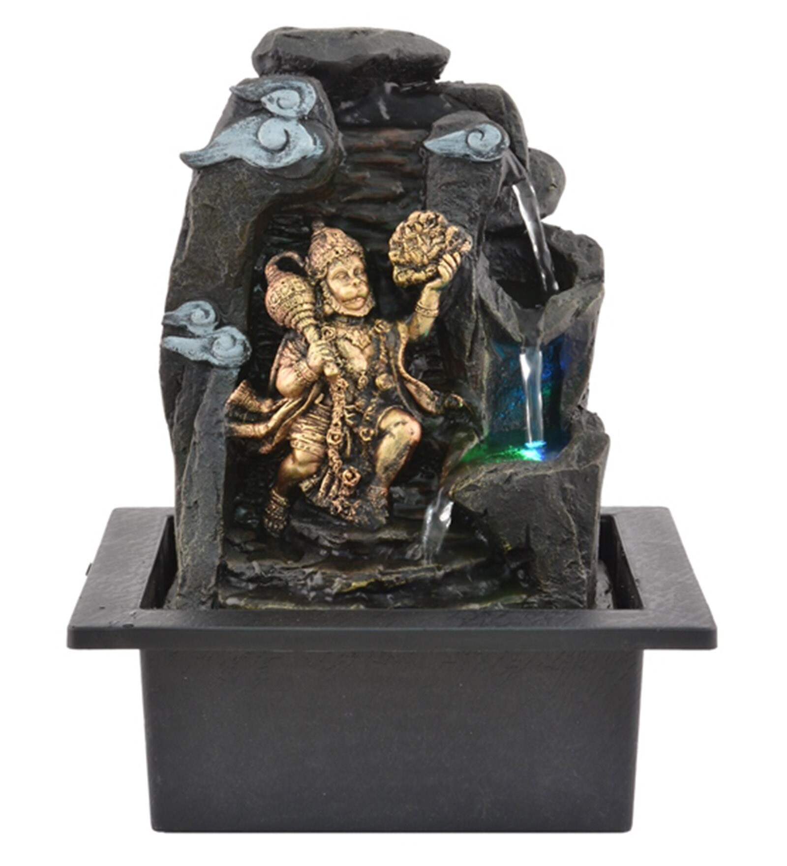 Buy Multicolour Polystone Lord Bajrangbali Hanuman Water Fountain by